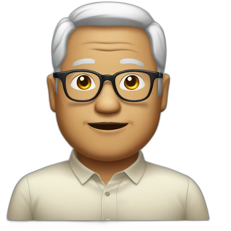 old malay fat man tv host with glasses emoji