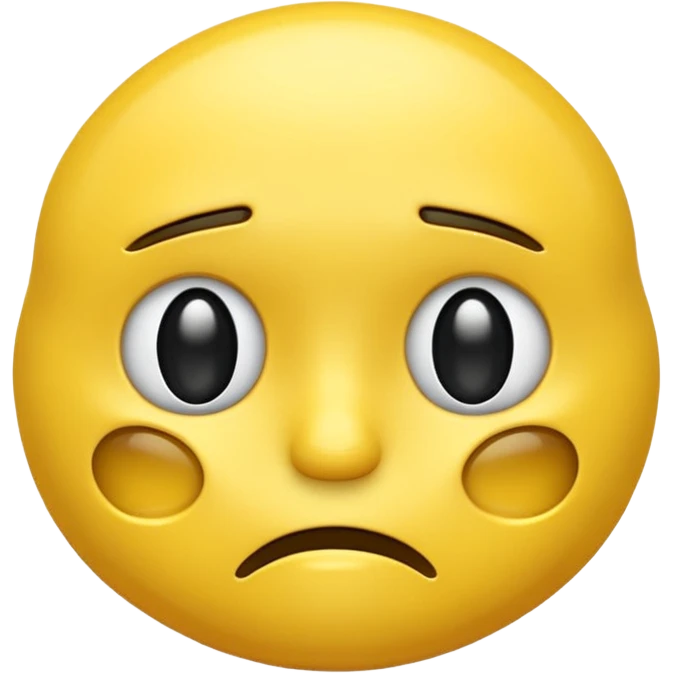 "yellow 3D mewing emoji, sigma sad face, cold phonk style emoji