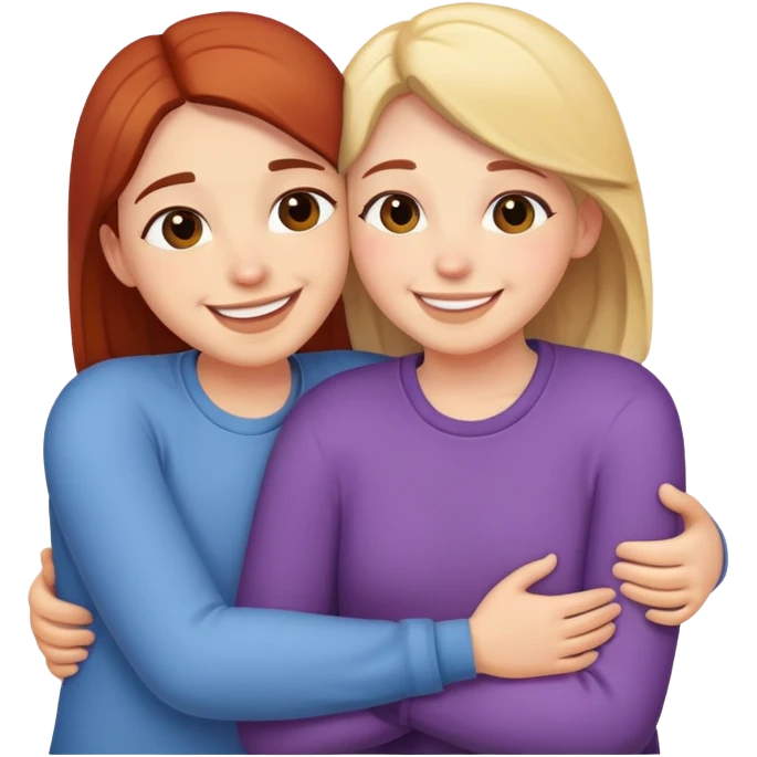 Super happy best friends hugging emoji