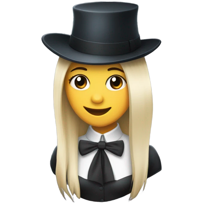 girl with top hat and a shark fin emoji