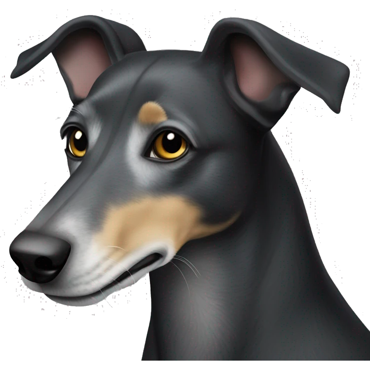 black lurcher grey hound cross dog  emoji