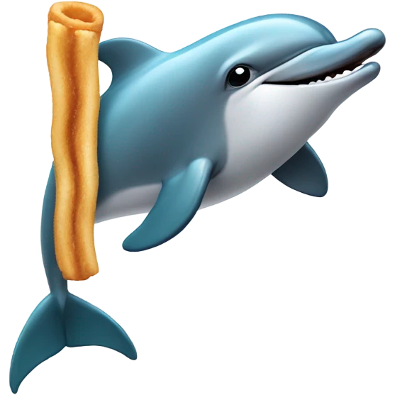 Dolphin eating churros  emoji