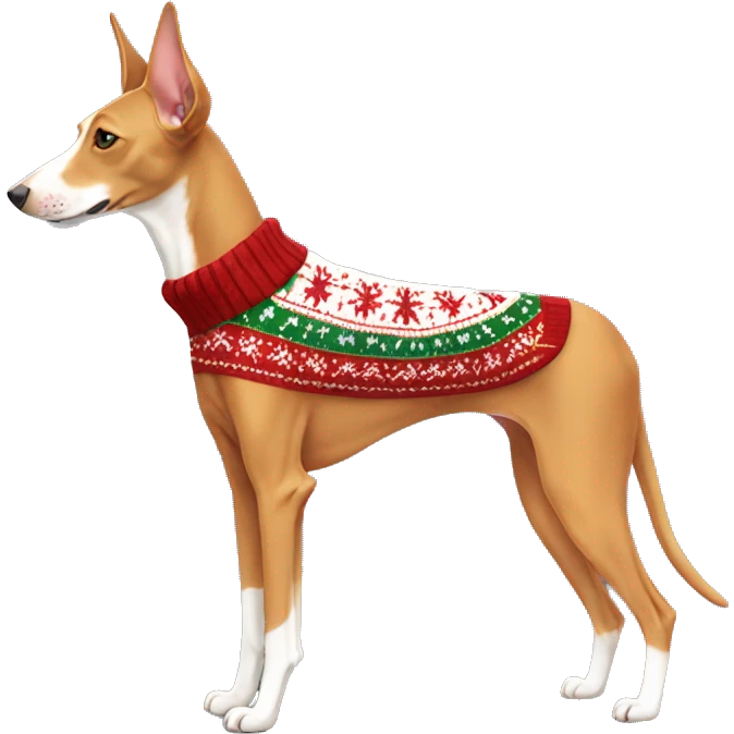 Pharaoh Hound wearing christmas Sweater  emoji