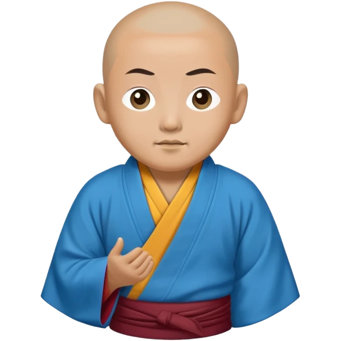 Tibetan monk floats in a blue kimono emoji