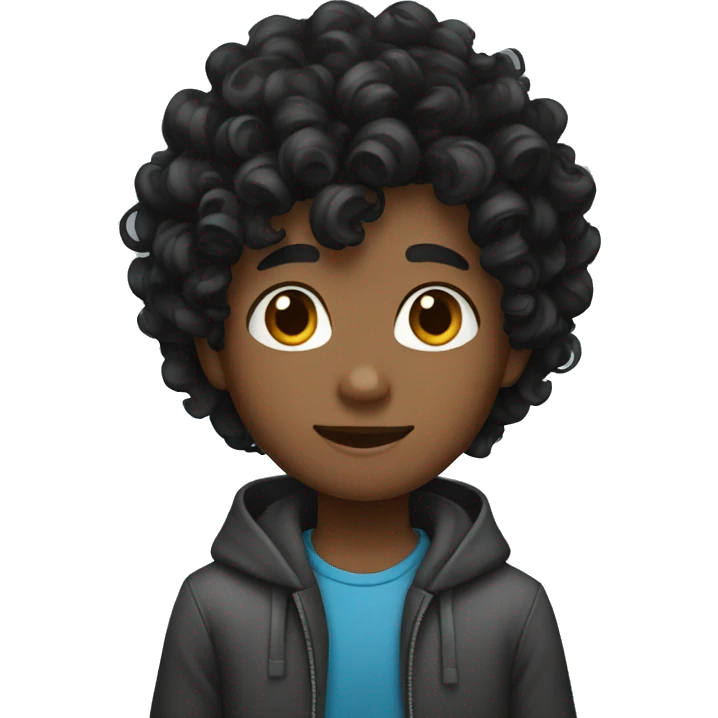 curly black hair boy emoji