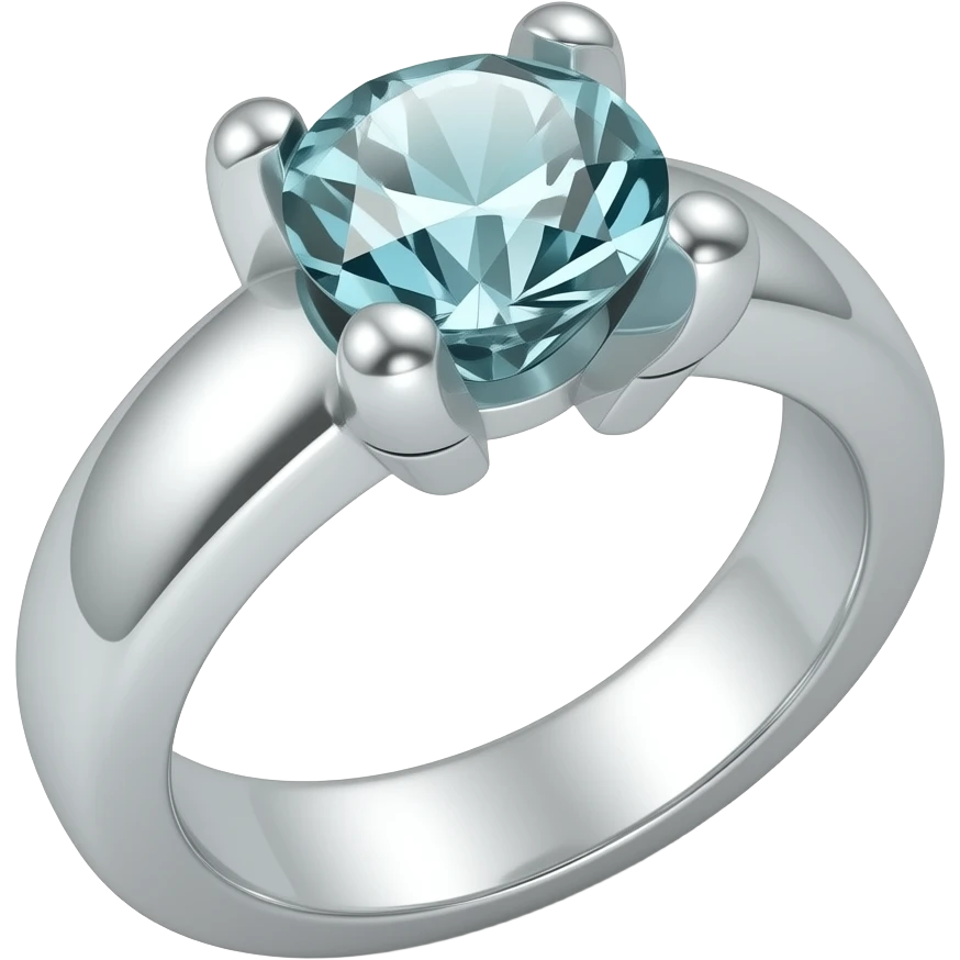 One silver wedding ring with a diamond that looks similar but not the same to this emoji 💍 emoji