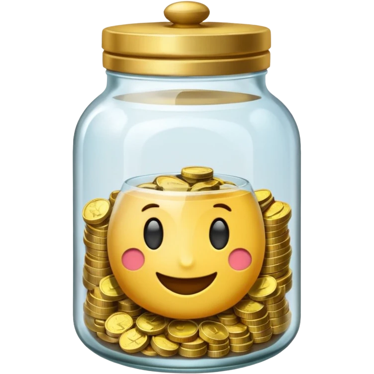 tip jar emoji style, simple with cash and coins lid open emoji