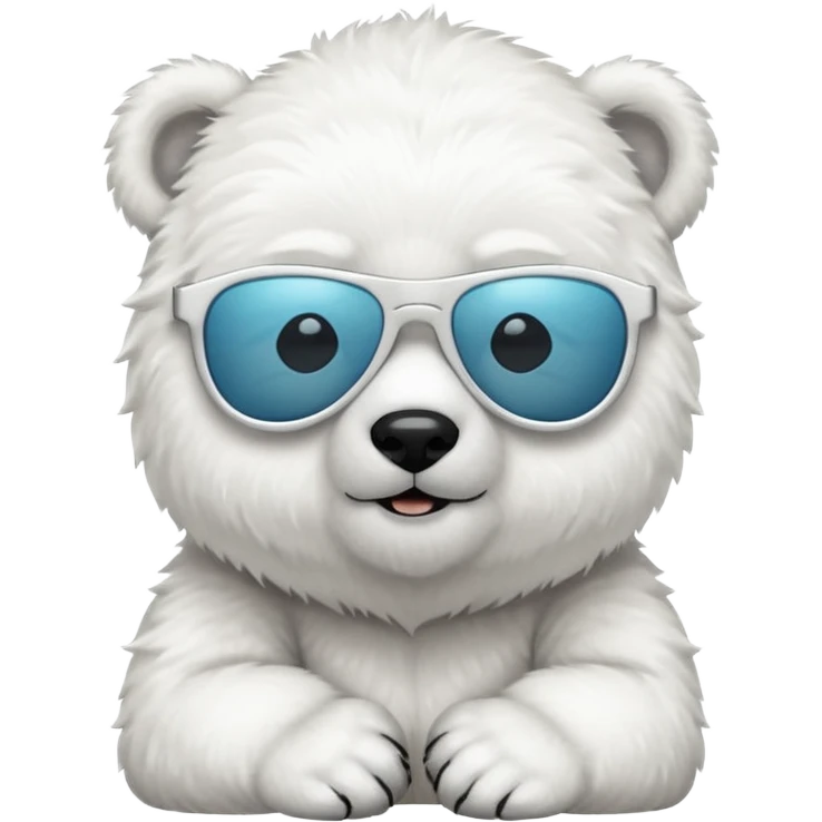 baby Polar bear with sun glassé emoji