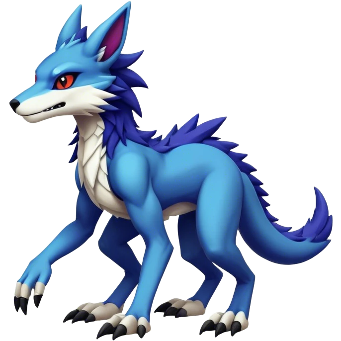 Epic Edgy Cute Colorful Modern Anthro Vernid-Protogen-Sergal-creature-animal full body emoji