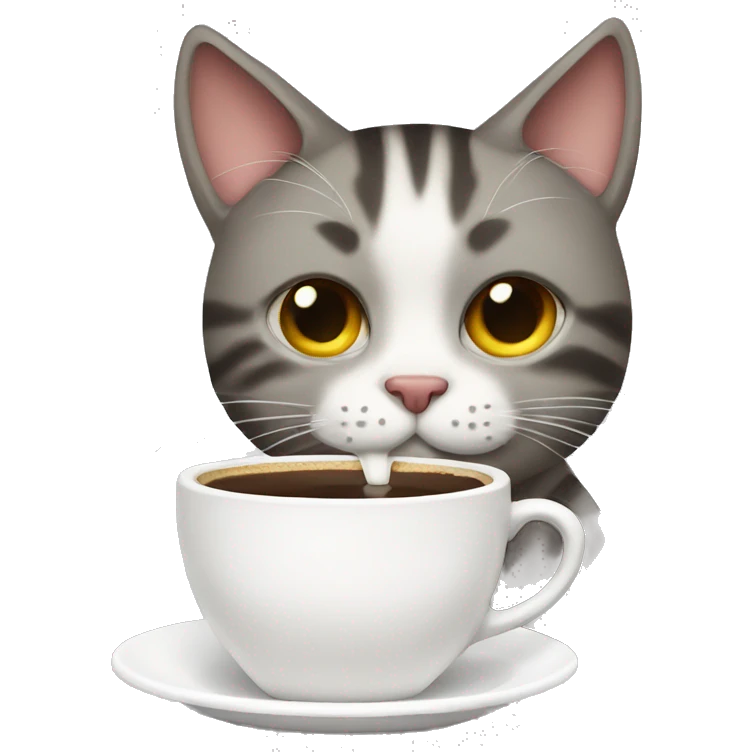 cat drinking coffee emoji