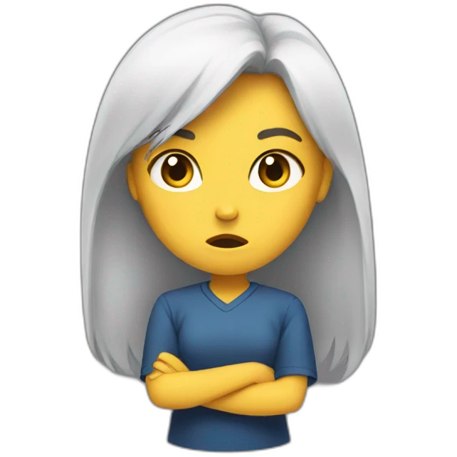 a girl who is angry to students emoji