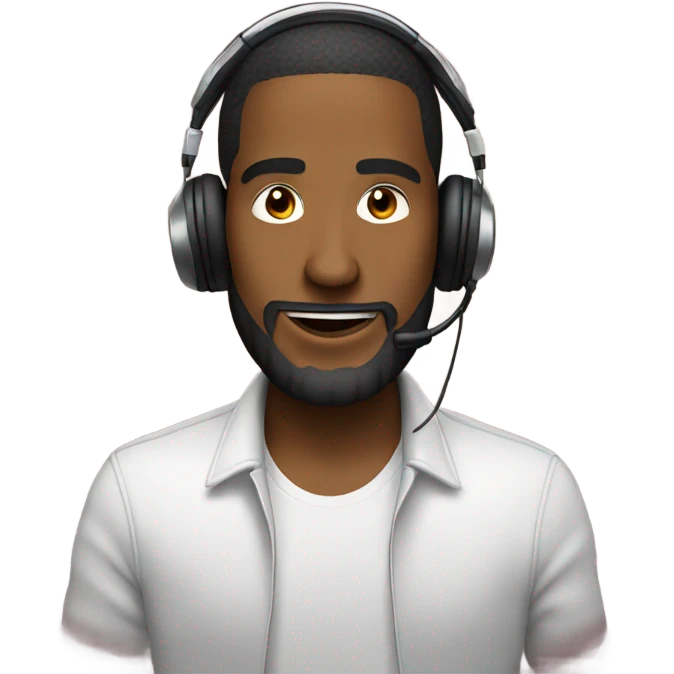 DJ sin pelo y con barba  emoji