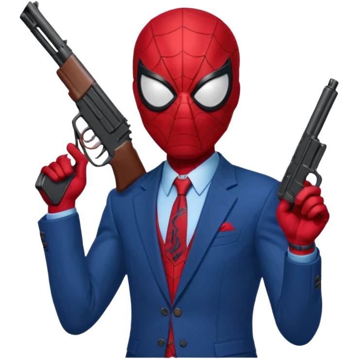 spiderman holding a gun to the side of his temple emoji