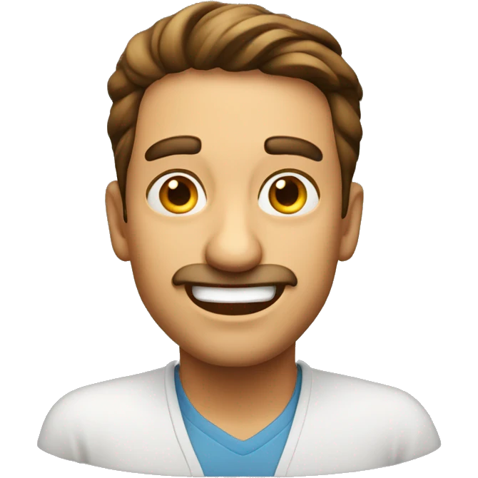 Smiling Italian man have a surprised emoji