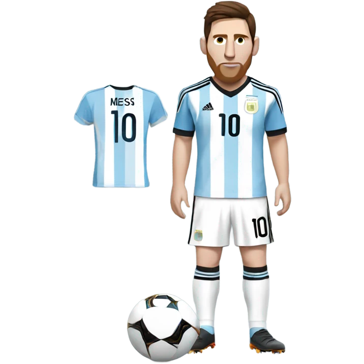 Lionel Messi full body wearing Argentina kit emoji