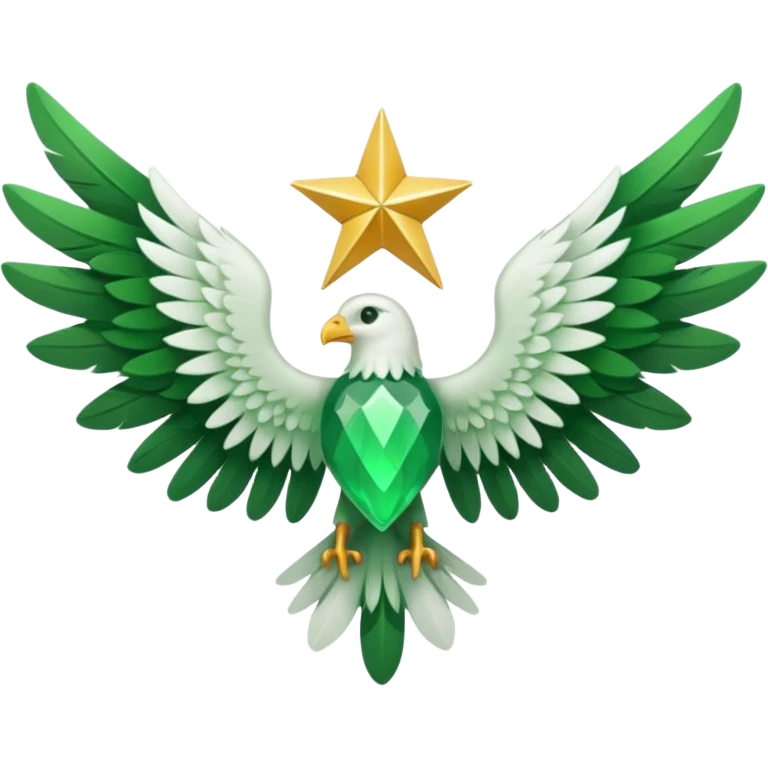 green star with white wings emoji