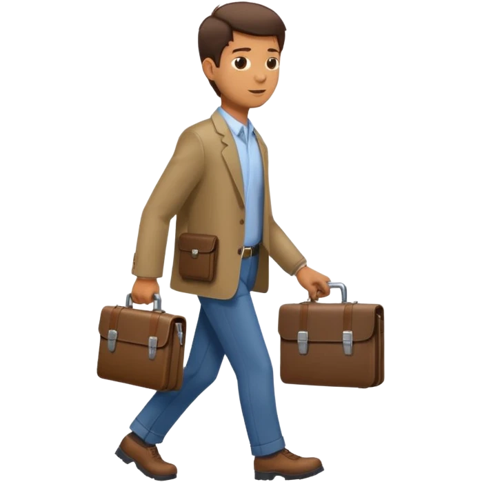 side profile of man walking with wrench in one hand and briefcase in the other emoji