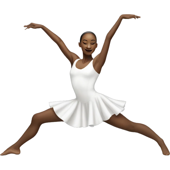 Dancer in white dress doing splits emoji