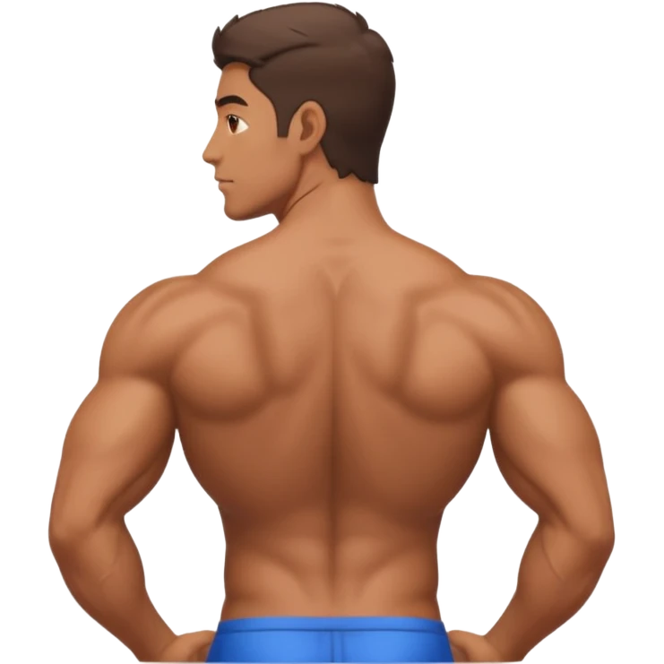Homem de costas sem camisa emoji
