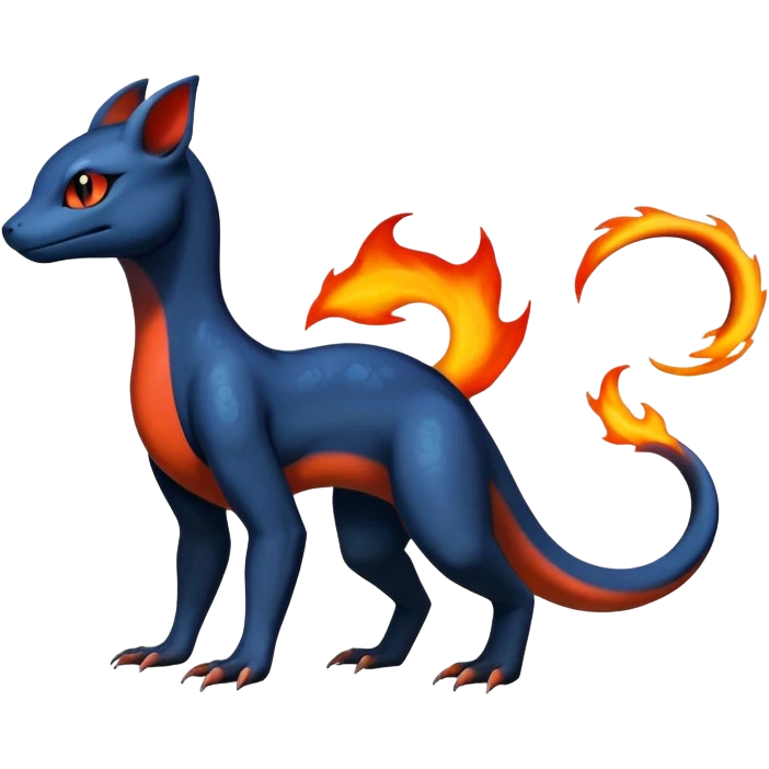 Shiny Salandit-Umbreon-Charmeleon-Fakémon-hybrid-creature (full body)  emoji