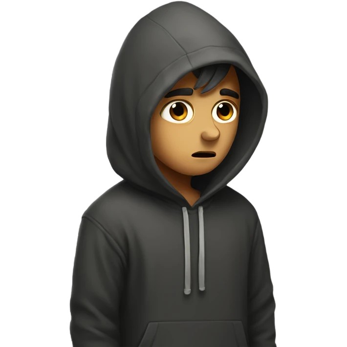 Sad boy with hoode emoji