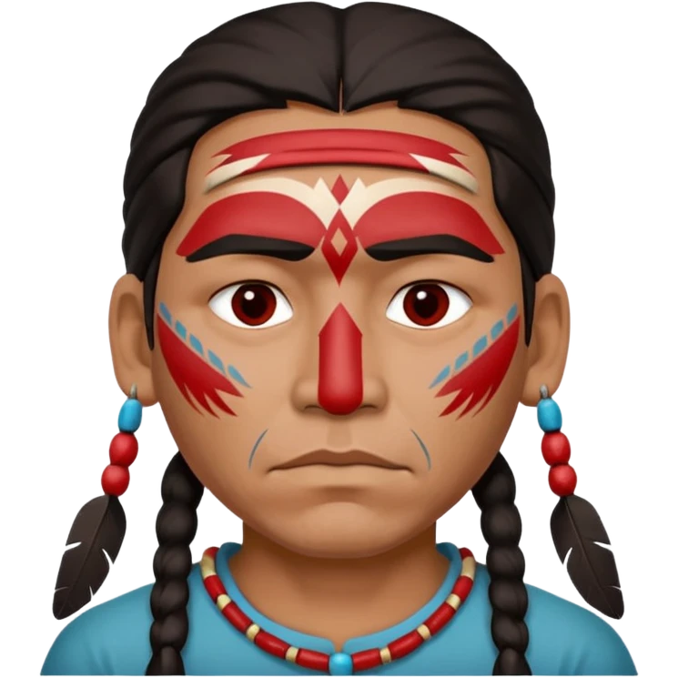 Native American with red hand paint over mouth emoji