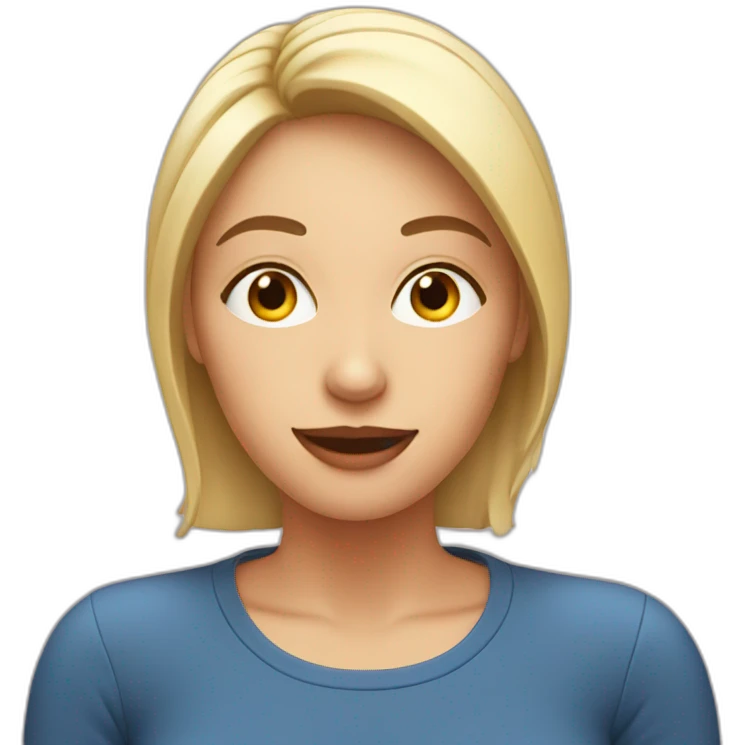 Woman drinking in front of a video call emoji