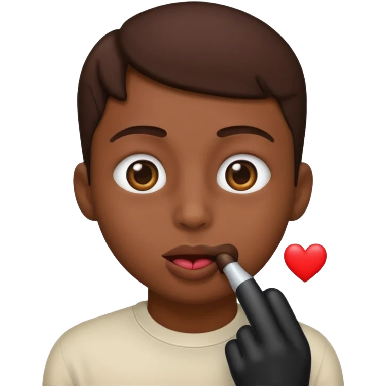 Heart eye emoji sucking a black penis emoji