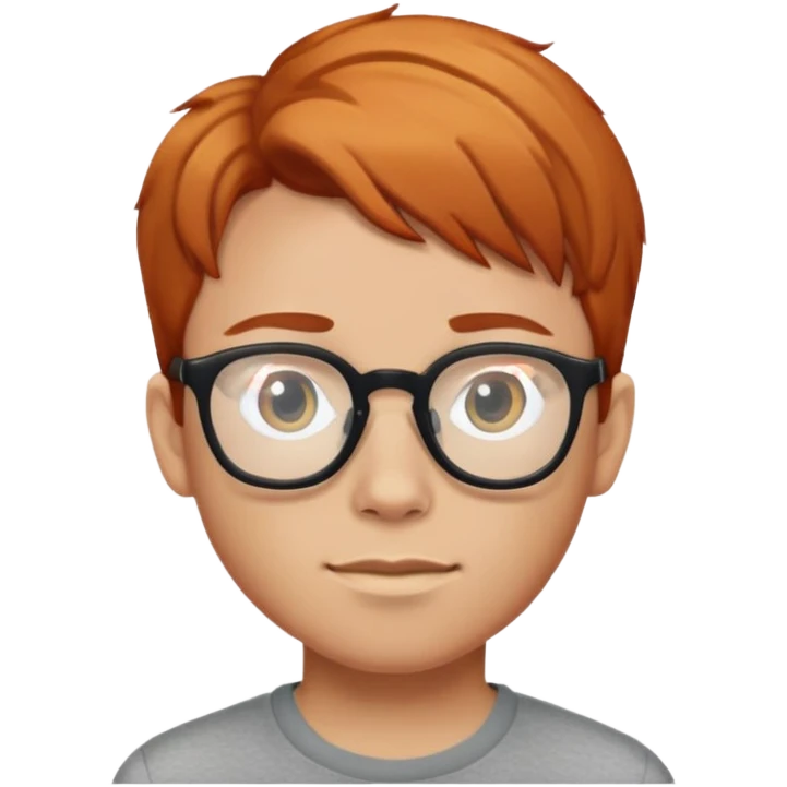 nerd with ginger hair boy emoji emoji