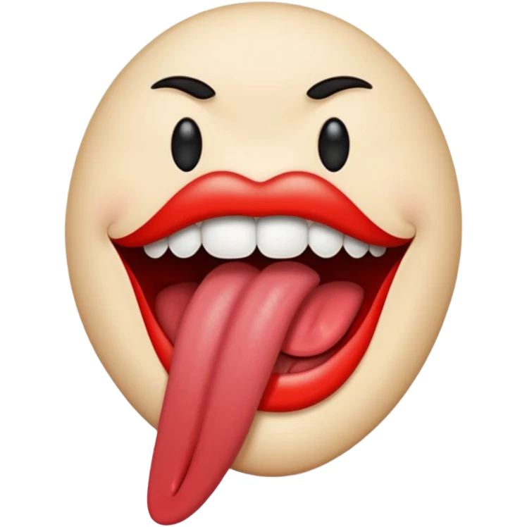 a mouth with its tongue sticking out, referencing the Rolling Stones album emoji