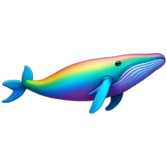 Rainbow color humpback whale emoji