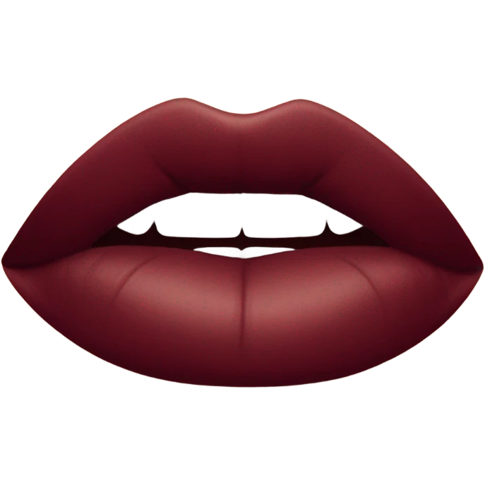 Maroon lipstick with heart emoji