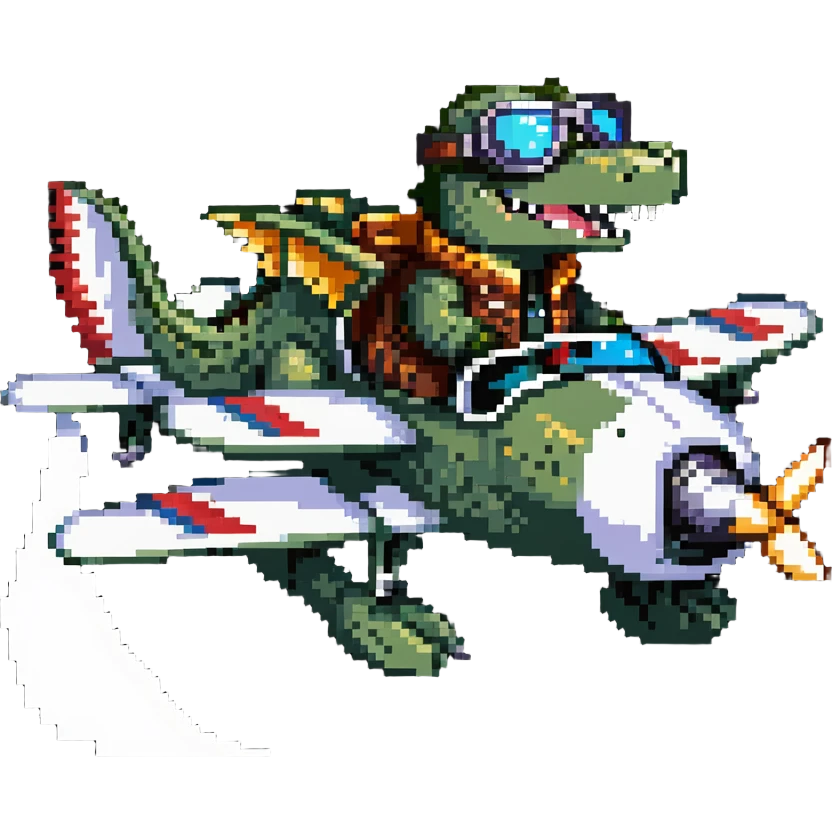 crocodile taking off in airplane emoji