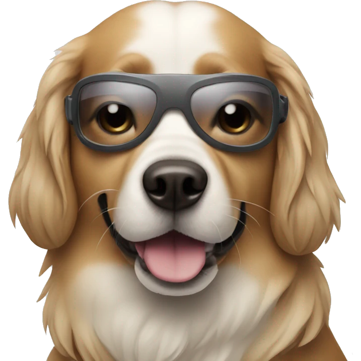 Dog wearing ski glasses  emoji
