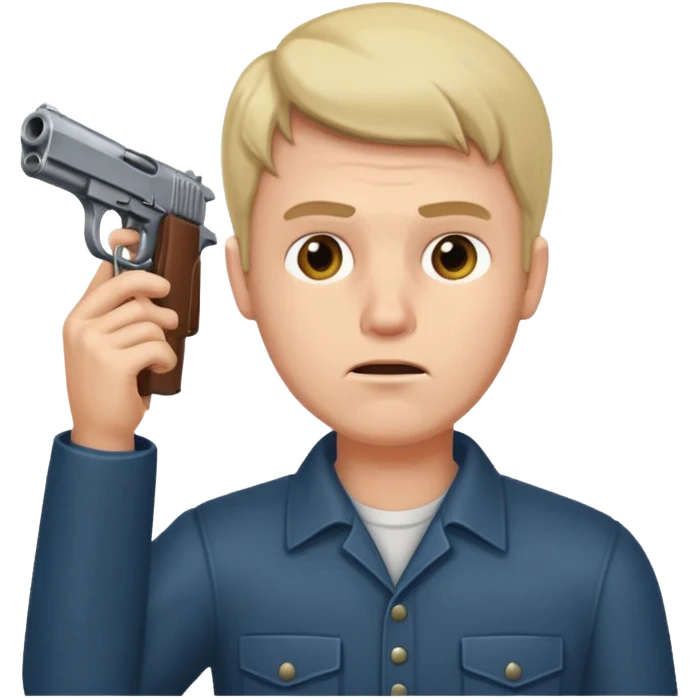 Mann hält sich eine Pistole an den Kopf  emoji