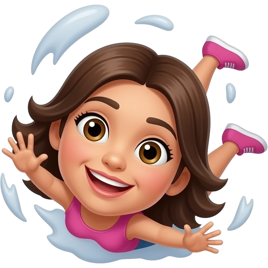 brown woman falling emoji
