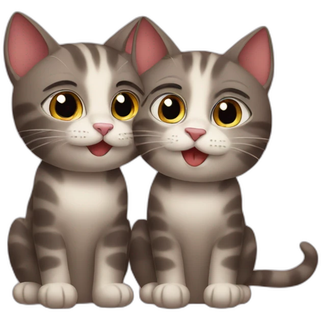 two cats in love emoji