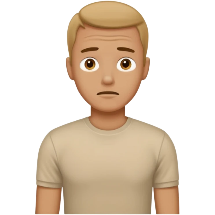 Man wearing a t-shirt and feeling cold emoji