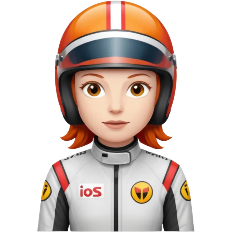 red haired racer emoji