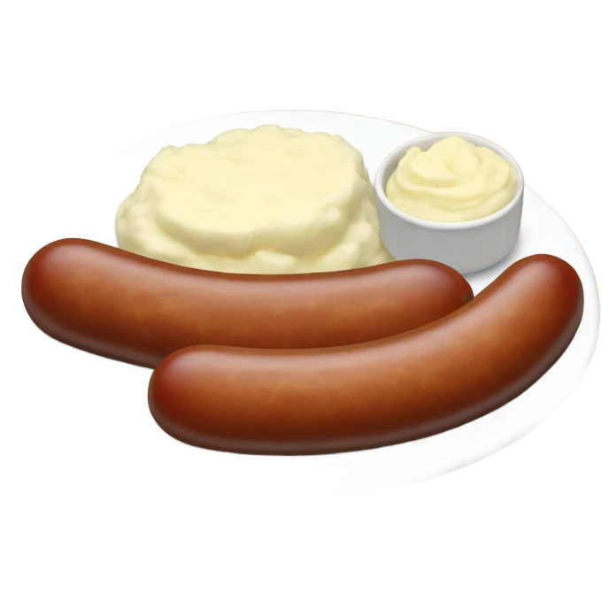 A plate of bangers and mash emoji