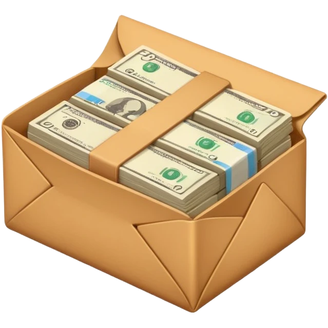 Banknotes in brown envelopes emoji