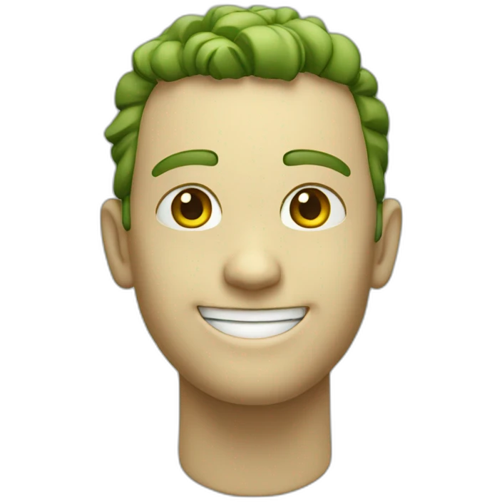 3D smiling ، emoji . green emoji