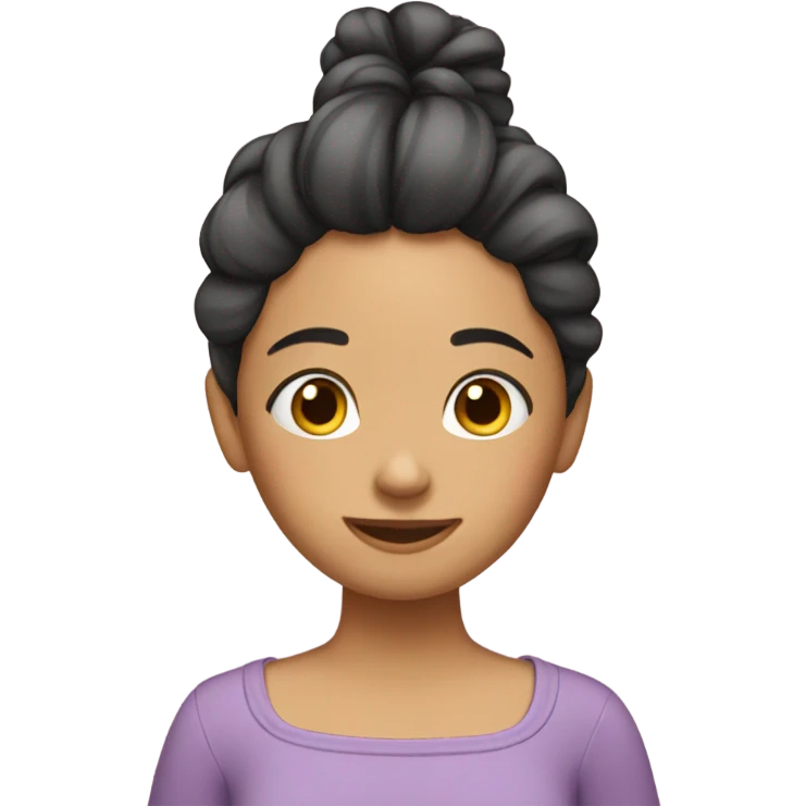 A girl putting hair up for bedtime emoji