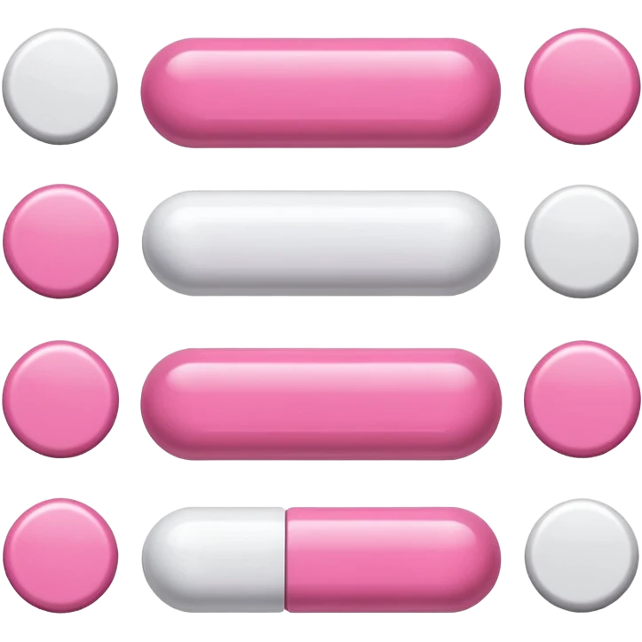 pink and white medications emoji