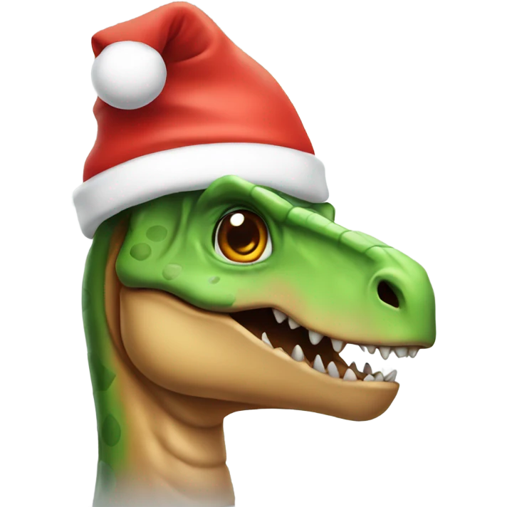 dinosaur with a santa hat emoji