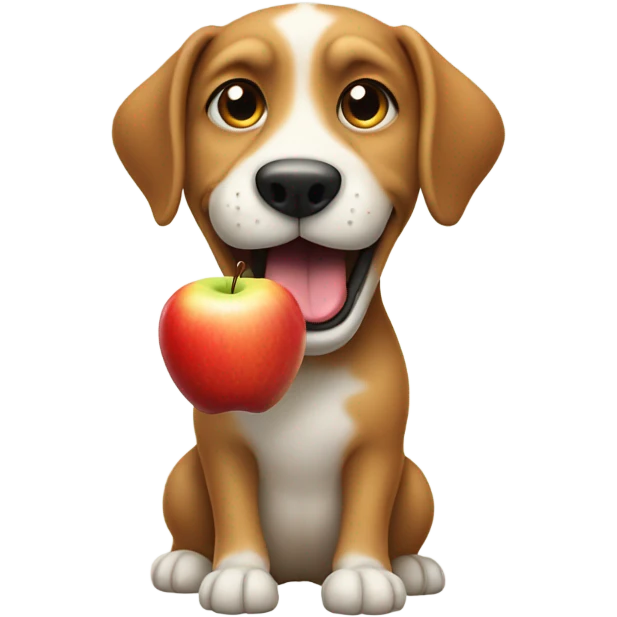Dog eating apple emoji