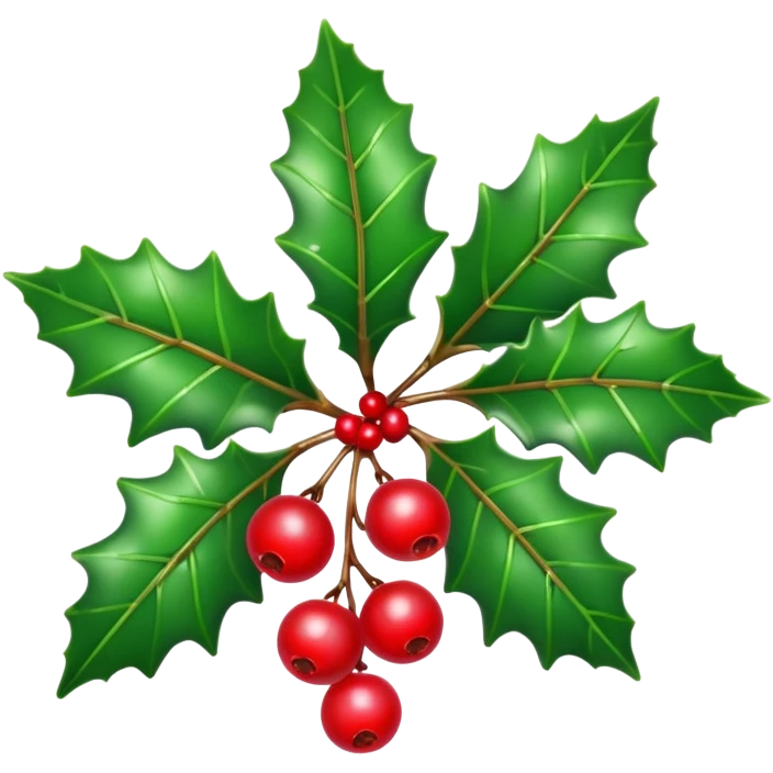Christmas holly emoji