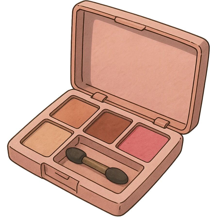 ghibli style pink makeup palette emoji