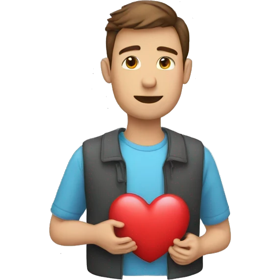 Homme avec coeur a la main emoji
