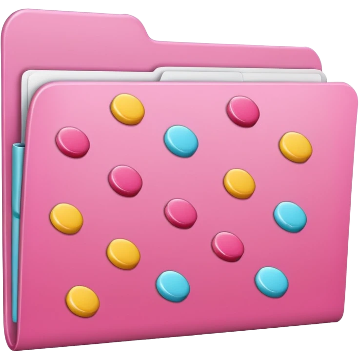 file folder with pink candy picture on front  emoji